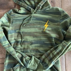 Aviator nation camp hoodie with the yellow bolt